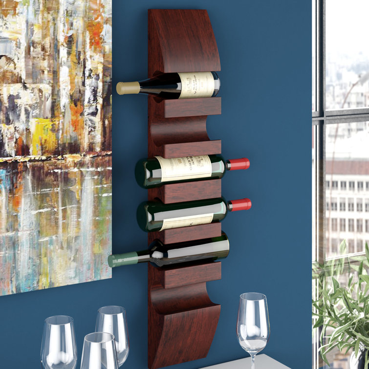 Latitude Run® Wall Mounted Wine Bottle Rack in Cherry Wood & Reviews